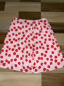 Pink Floral Mini Skirt