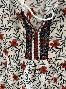 Boho Floral Print Tunic Top