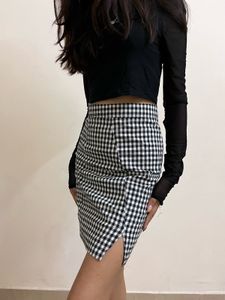 black and white skirt