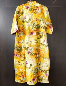 Vibrant Yellow Floral Print Kurta