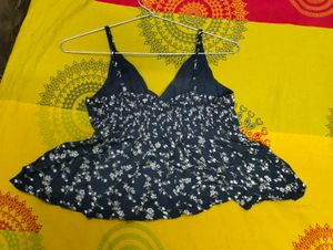 Navy Floral Print Cami Top