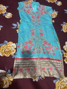 Exquisite Teal Embroidered Kurta