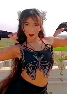 Black Butterfly Halter Top and skirt