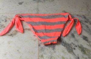 Orange &amp; Silver Striped Bikini Bottom