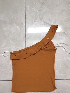 One Shoulder Ribbed Top