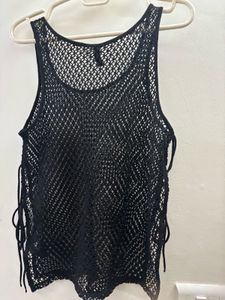 H&amp;M Black Crochet Tank Top