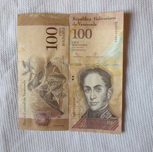 RARE venezuela 100 Bolivar Note UNC