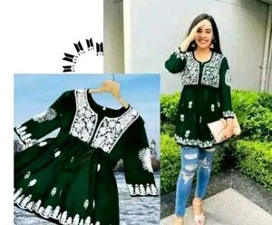 Black chikinkari embroidery Kurti with plazo