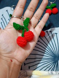 Cute crochet Cherry Keychain 🍒✨