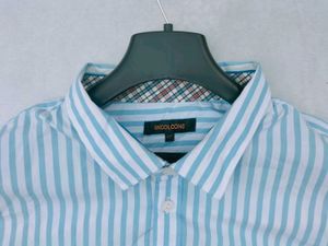 cotton Blue Striped Men's Shirt