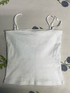 Cute White Cami Top with Bow