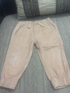 Girls Beige Jogger Pants
