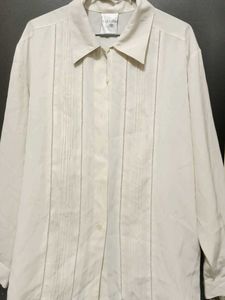 Cream Pintuck Kurta Shirt