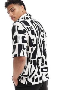 Men's Abstract Print Short Sleeve Shirt