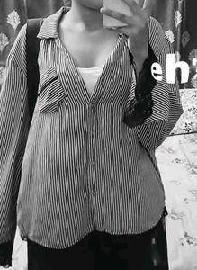 Striped Button-Up Shirt