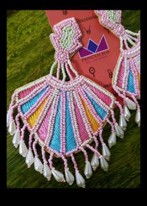 3 sets of Boho Beaded Floral Mirror Earrings