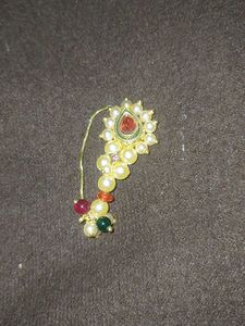 Ethnic Kundan Nath with Pearls