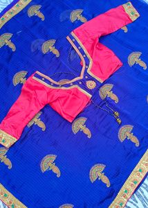 navy blue colour  beautiful saree