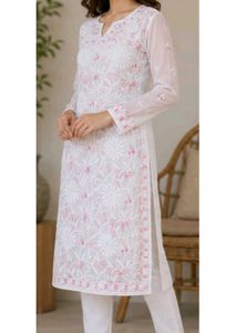 Elegant White chikankari kurti