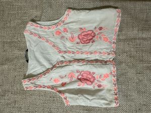 Embroidered White Kurta Top