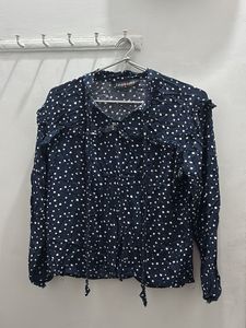 Polka Dot Ruffle Top
