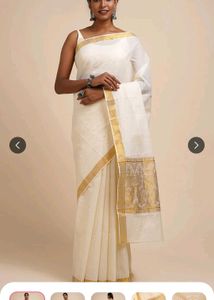 Cotton Kasavu kerala style Saree