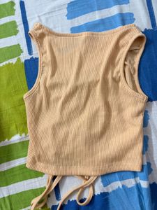 Ruched Front Sleeveless Crop Top