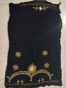 Black Embellished unstitched blouse fabric