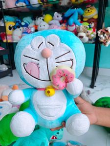 Cute Doraemon Plush Toy with Donut