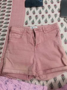 Peach Denim Shorts