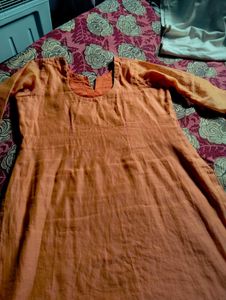 Traditional Orange Kurti with Palazzo Pants