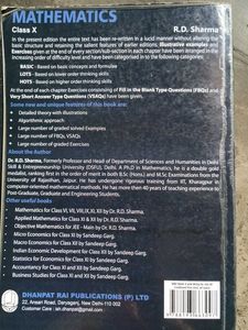 R.D. Sharma Mathematics for Class X