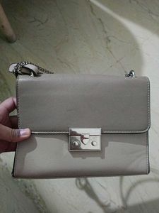 Stylish Taupe Chain Shoulder Bag