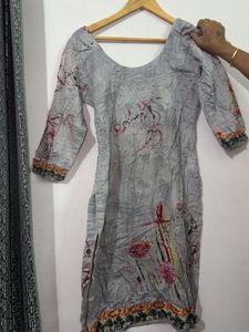 Grey Printed Kurta