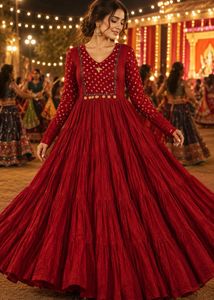 Designer Stunning Red Ethnic Gown