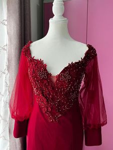 Maroon  evening gown
