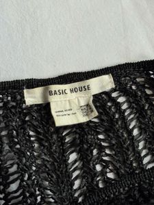 Black Sheer Cropped Sweater