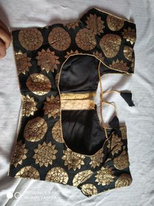 NEW Brocade black blouse.