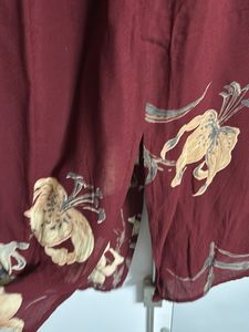 Maroon floral skirt