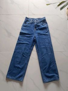 Wide Leg Blue Denim Jeans