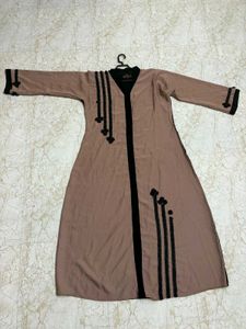 Elegant Abaya with Black Embellishments