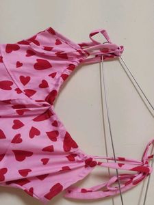 Pink Heart Print Dress