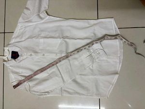 Classic White Mandarin Collar Shirt