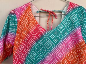 Colorful Bandhani Print Kurta Set