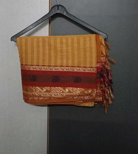 Beautiful Yellow Saree with Red Border