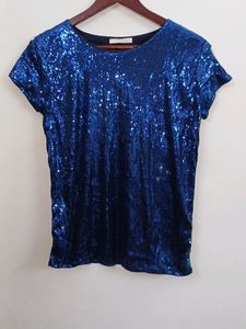 🔴BLUE SEQUENCE TOP FOR WOMEN