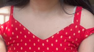 Red Kurti With Golden Work