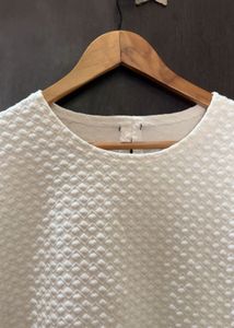 Winter Chic Textured Cream Long Sleeve Top