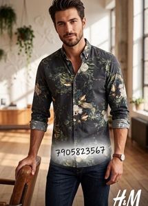 Dark Floral Print H&amp;M Men's Shirt
