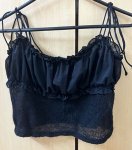 Chic Black Sheer Cami Top